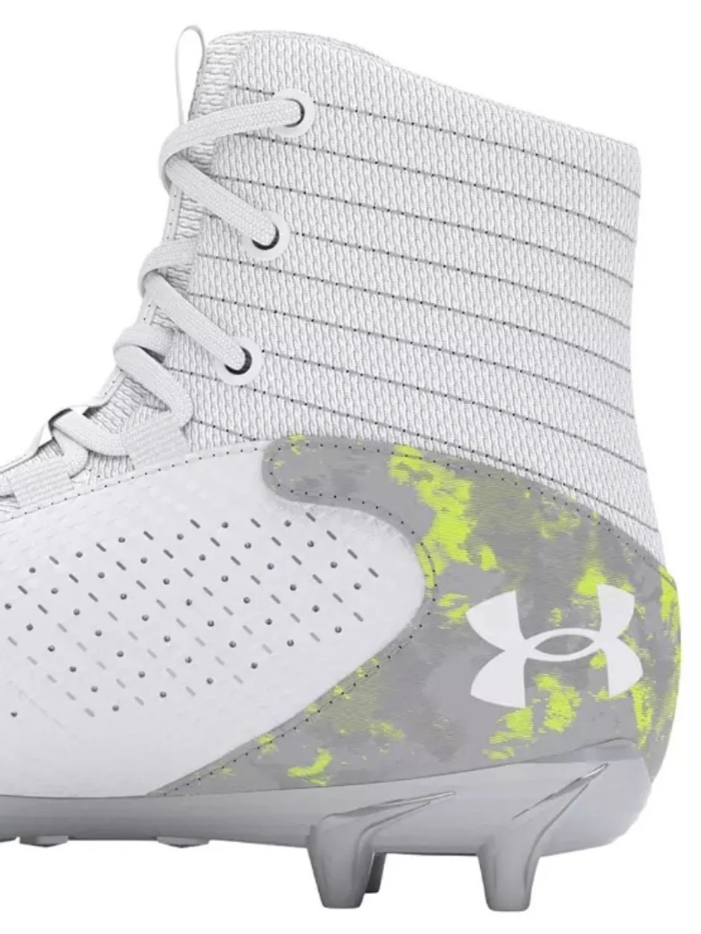 New youth 4.5 or 5 Under Armour highlight 2 MC white/green lacrosse cleats